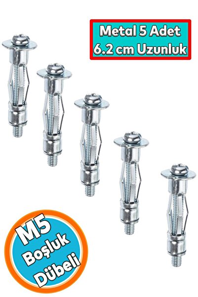 NZB Boşluk Dübel Çelik Alçıpan FRT Tuğla Duvar Bims Paraşüt Dübeli 5x52 Metal (5 Adet)