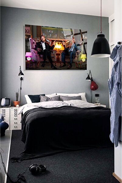 TAULART Messi ve Ronaldo Genç Odası İçin Lüks 4mm Kırılmaz Temperli Yüksek Çö...