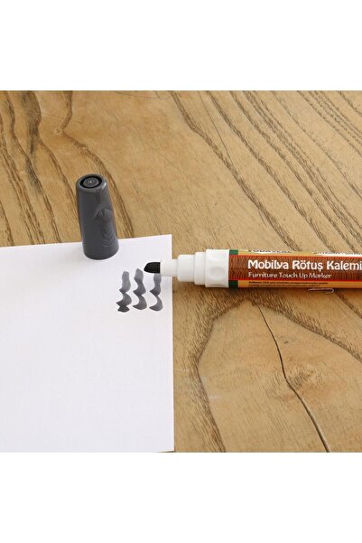 NZB Mobilya Rötuş Kalemi Ahşap Masa Sehpa Dolap Rütuş Kalemi Çizik Giderici Çatlak Kapatıcı Antrasit