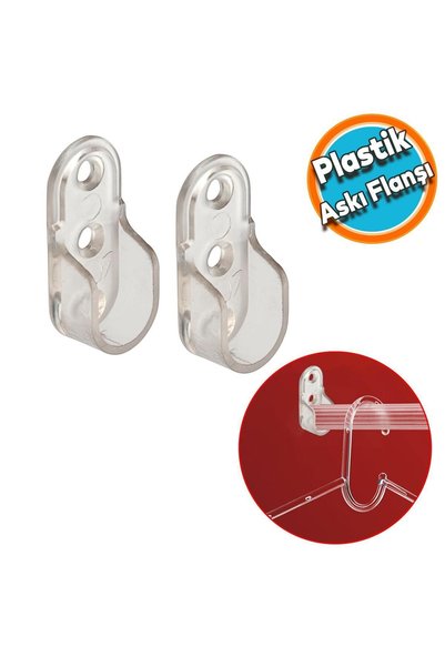 NZB Askı Flanşı Oval Dolap Elbise Askı Asma Aparatı Plastik Aparat 45 mm (2 A...