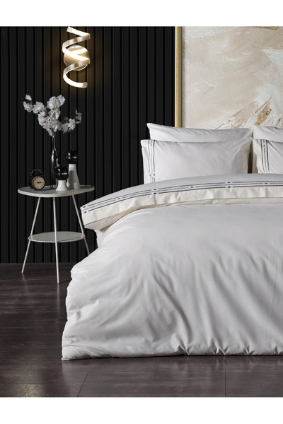Doqu Home Zelda Nakışlı Nevresim Takımı Çift King Size - İndigo