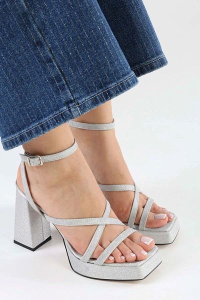 SOLMAZ BRİANNA SILVER SILVERY PLATFORM SHOES