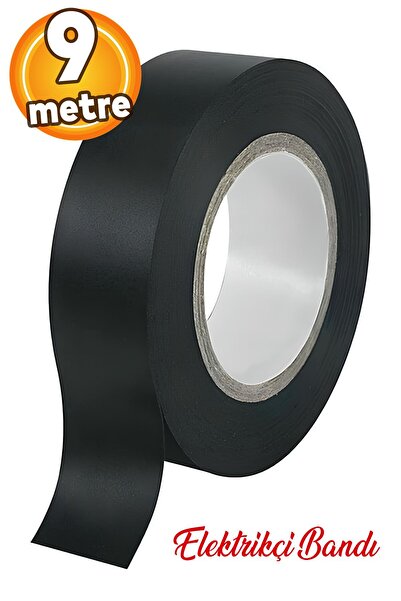 Badem10 İzole Elektrikçi Bandı Siyah Elektirik Bant Bandı Pvc Eni:19 Mm 9 Metre