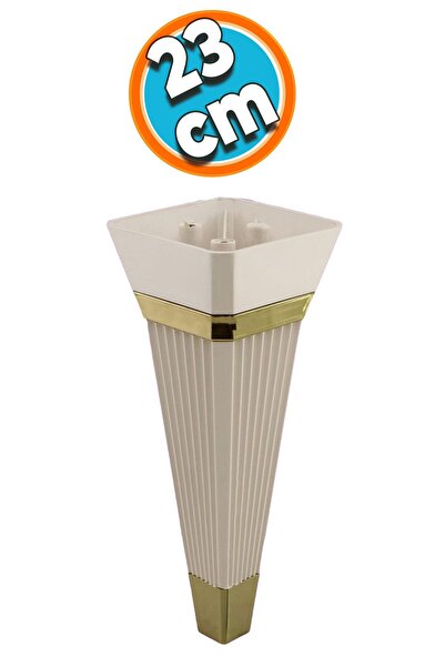 NZB Mobilya Kanepe Sehpa TV Ünitesi Koltuk Ayağı Baza Ayak 23 cm Krem Altın