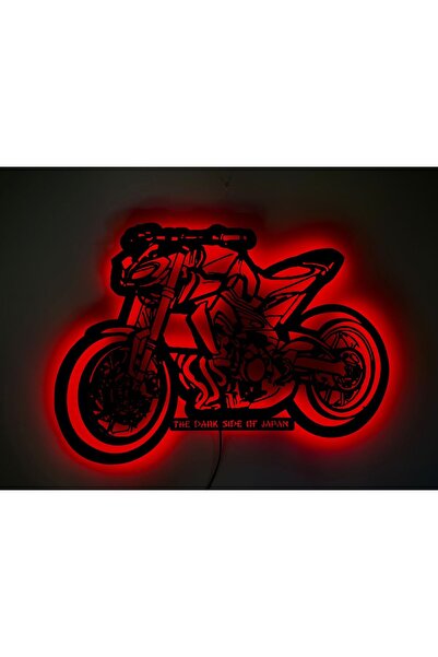 buybox 75x54cm Kişiye Özel MT-09 Motorsiklet Temalı Işıklı Duvar Dekoru Tablo