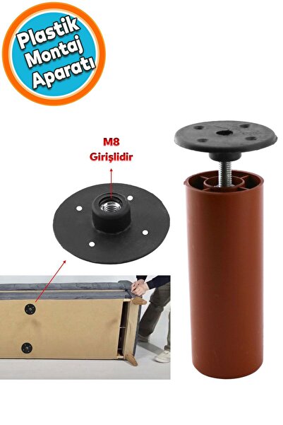 NZB Mobilya Kanepe Masa Baza Sehpa Montaj Ayağı Yuvarlak Plastik Bağlantı Apa...