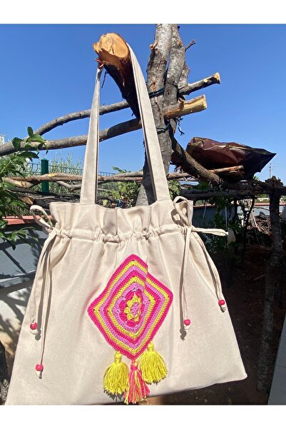 Handream حقيبة كتف برباط على شكل مربع وردي