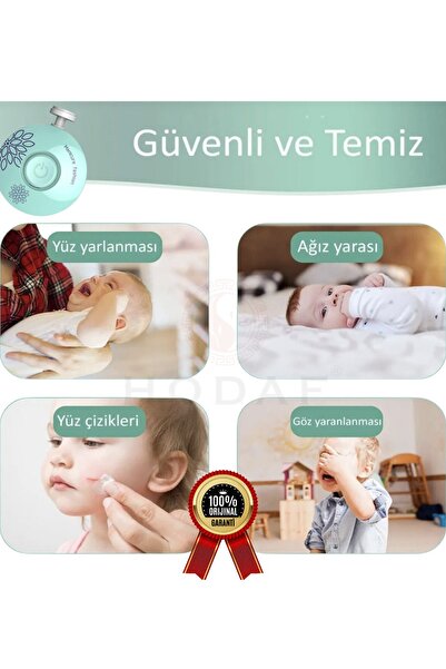 HODAF Bebek Tırnak Törpüleyici Pilli Manikür Seti 6 Başlıklı Yenidoğan Tırnak Makası Bebek Bakım
