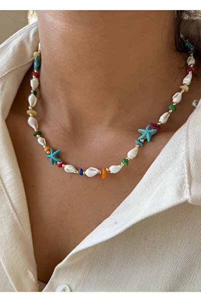 takıtarzım قلادة نسائية على شكل صدفة على شكل نجم البحر