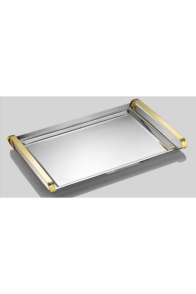 Tiamo X Large Tea and Serving Tray - 18/10 Steel (Gold)