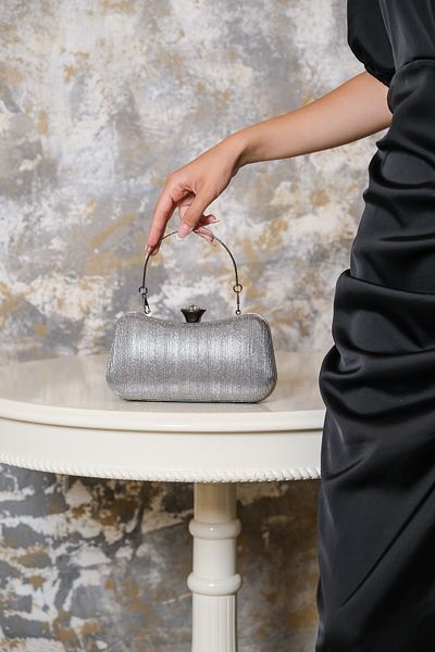 ROZA CANTA Anthracite Laser Women's Portfolio Evening Dress Shoulder Bag