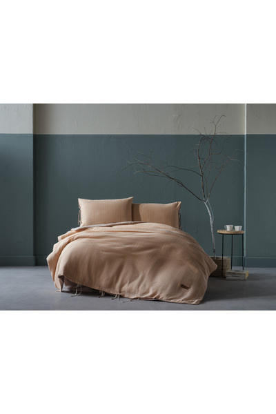 Doqu Home Yarn Painted Series Ahenk Double Duvet Cover Set - Beige