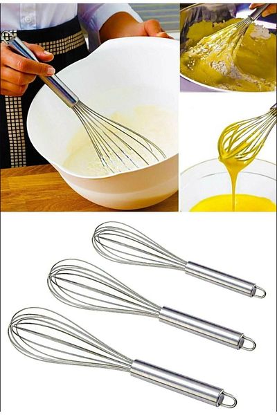 Hilamingo Home 3 Size Stainless Metal Whisk Set