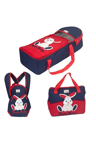 miniklife 3 Lü Bebek Taşıma Seti Tavşan Kafalı Portbebe&bebek Bakım Çantası V...