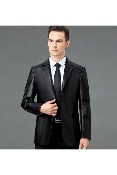 NYC GİYİM TEKSTİL Genuine Leather - Thin Section Blazer Classic Jacket
