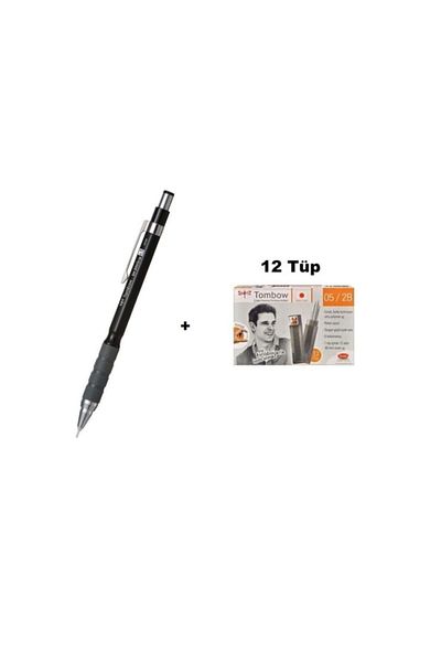 Tombow Sh-300 Grip Black Pen - 0.5 Mm, 12 Tubes, 2b Min