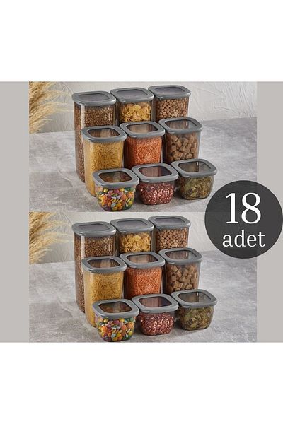 VİP AHMET 18-Piece Vipahmet Beach Storage Container (6X1750ML 6X1200ML 6X550ML) Vp-054