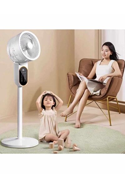 ErginGroup 360 Derece Döner Hava Sirkülasyonlu Kumandalı Sessiz Masa Üstü Soğutma Fan Ayaklı Vantilatör 95 Cm