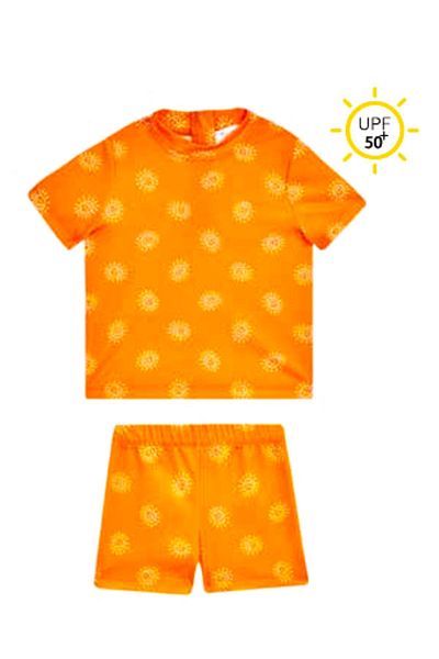 Adasea Orange Baby Pool Swimsuit - Short Sleeve Shorts