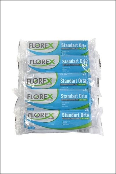 Florex Standard Medium Size Garbage Bag 5 Rolls (Black Color)