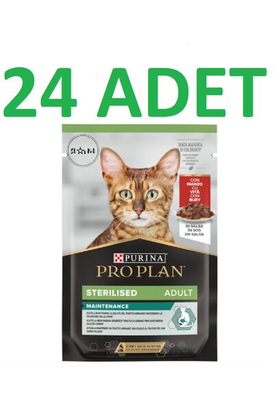 Pro Plan Pro Plan Sterilised Sos İçinde Sığır Etli Kısırlaştırılmış Pouch Ked...