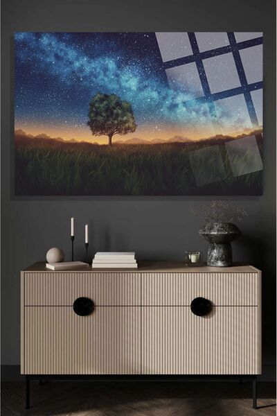 TAULART Tablou din sticlă rezistentă la spargere Sky Tree View Uv cu imprimeu...