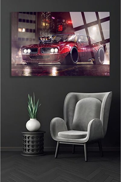 TAULART Ретро кола Нечуплива стъклена картина, подарък за дома и офиса Луксоз...