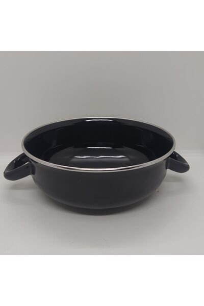 EBRULİEMAYE Black Retro Enamel Salad Bowl Presentation Sauce Bowl Pot