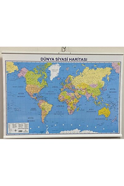 AND Dünya Haritası Çift Taraflı Çıtalı 70x100 Cm