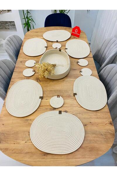 ModaCardin 13-dijelni ovalni podmetač od jute i pruća - Podmetač podmetača i ...