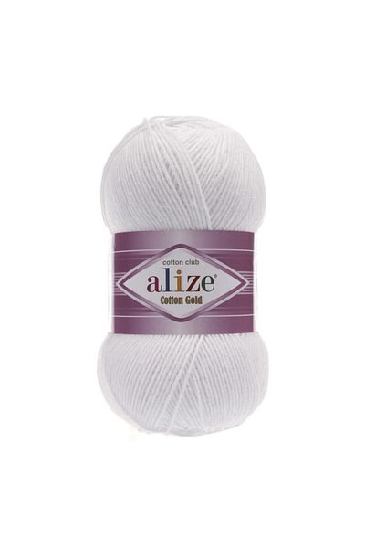 Alize Bumbac auriu Amigurumi Ață 100 Gr Ață pentru tricotat manual Cod culoare-alb-55 Bumbac+acril Ață pentru tricotat manual