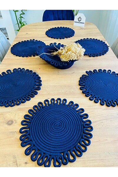 ModaCardin jüt hasır amerikan servis supla ve sepet 7 parça