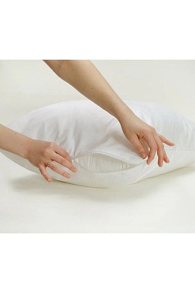 DENİZLİ ÇEYİZ 10 Buc Bumbac Alb Fermoar 50x70 Cm Fete de Perna Interioare