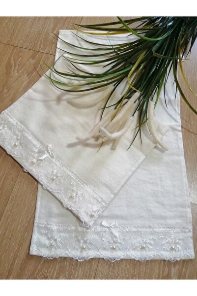 Neweste 6-панельна рушник з перлинним мереживом - подарунок, заручини, весілля, обряд обрізання нареченої