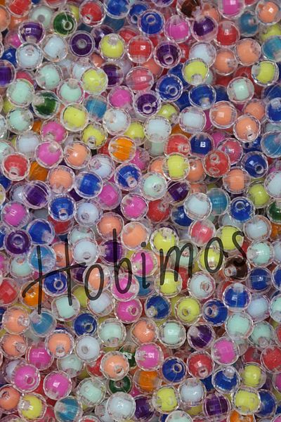 Hobimos 8 mm 50 Gr Πλαστικές χάντρες - Μικτά χρώματα Κοσμήματα και Τσάντες Κατασκευής Χάντρες