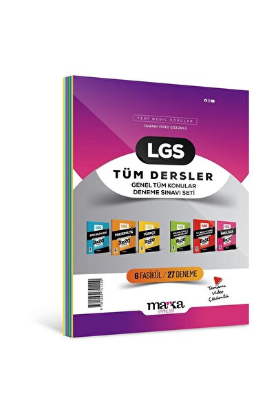 Marka Yayınları Marka 2024 Lgs Genel Konular Tüm Dersler Deneme Sınavı Seti 6 Fasikül 27 Deneme