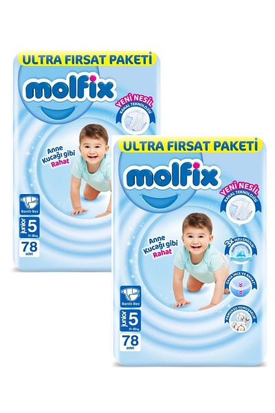 Molfix Baby Diapers Ultra Opportunity Package Size 5 156 Pcs