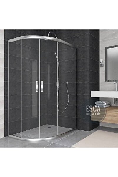 Esca Asimetrik Sağ Ve Sol Yerliüretim Duşakabin Paslanmaz Alüminyum-5 Mm. Şeffaf Cam-duşakabin
