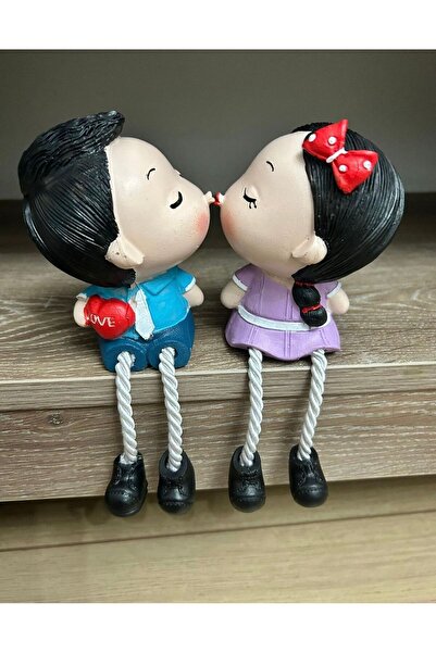 biblo home 2’li Ayakları Sallanan Öpüşen Biblo