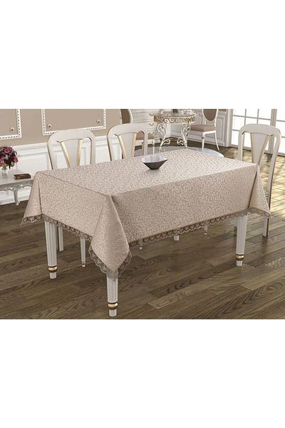 DENİZLİ ÇEYİZ Дантелена покривка за трапезна маса Gülce 160x220