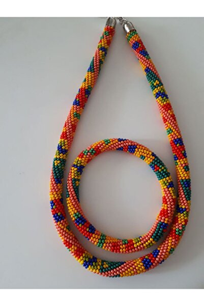 boncuktanseyler Hapishaneişi El Yapımı Turuncu Pembe Kırmızı Renkli Boncuk Ko...