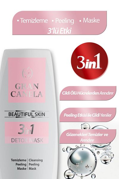 GRAN CANELA 3 in 1 Purifying Detox and Peeling Effect Mask Anti Blackhead 130 ml