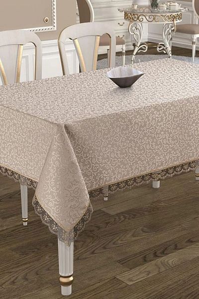 DENİZLİ ÇEYİZ Дантелена покривка за трапезна маса Gülce 160x220