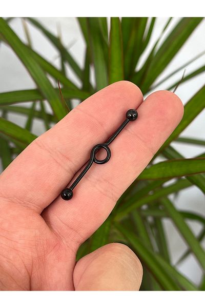 Karınca Piercing Black Color Industrial Ear Bridge Piercing