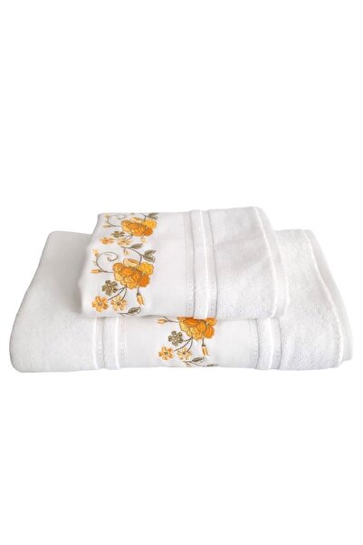 Özdilek Набір з 2 рушників для ванної кімнати з вишивкою жовтих нарцисів