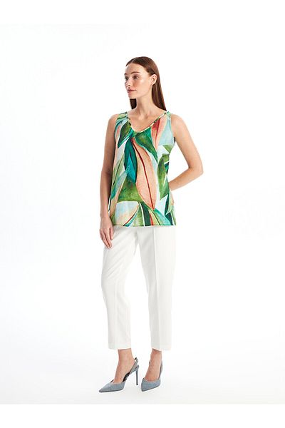 LC Waikiki LCW Damenbluse mit V-Ausschnitt und Muster