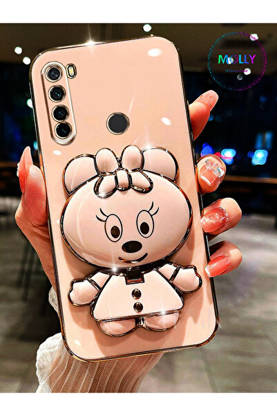 Molly Xiaomi Redmi NOTE 8 İçin Rose Minnie Standlı Kenarları Gold Detaylı Lük...