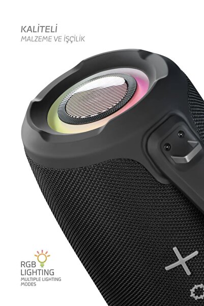 peakaks Bigbox 40W Güç Çift Bass Usb Hafıza Kartı Aux Fm RGB Led Işıklı Bluetooth Hoparlör Hi-Fi Ses Bombası
