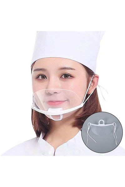 BySevil Transparent Korean Food Mask - 10 Pieces, Saliva Mask for Catering, Cafe and Restaurant Serving