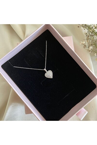 Lovera Jewellery 925 Ayar Gümüş Zirkon Taşlı Kalp Kadın Kolye | Minimal Zarif...